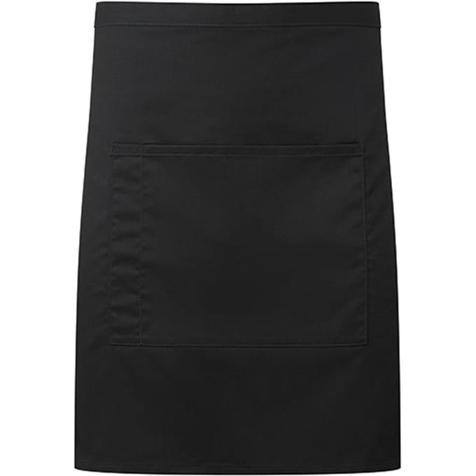 Premier Colours Pocket Denim Halflang Taille Schort (Zwart)