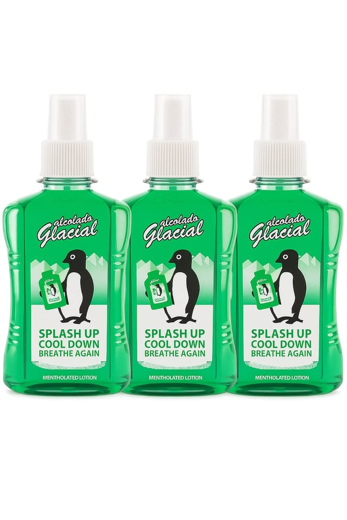 Glacial Alcolado - Mentholated Splash Lotion - Spray bottle - 3 x 125 ml - Multipack - Voordeelpak