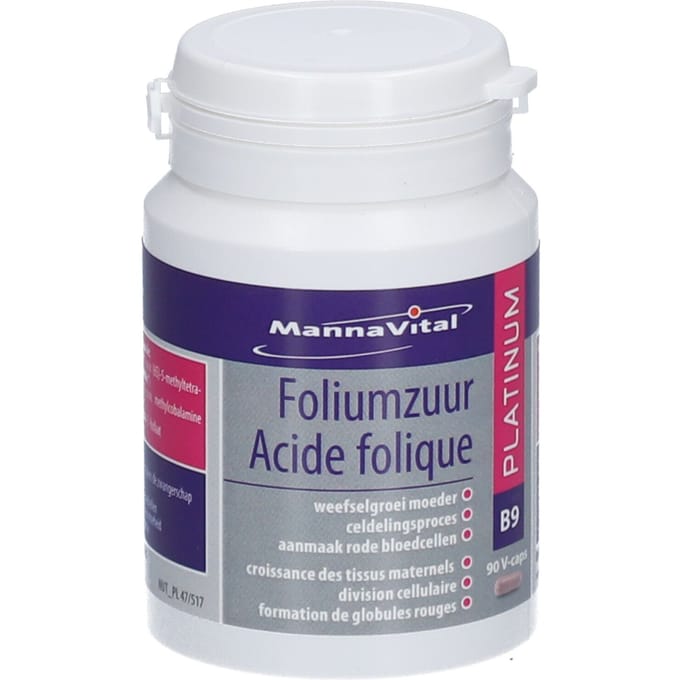 Mannavital Foliumzuur platinum 90 Vegetarische capsules