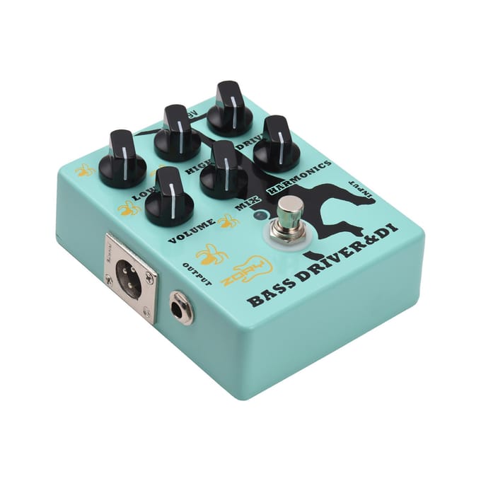 Driver en DI Box Bas Effector Pedaal voor Elektrische Basgitaar met XLR Uitgang Bas Amp Pedaal True groen