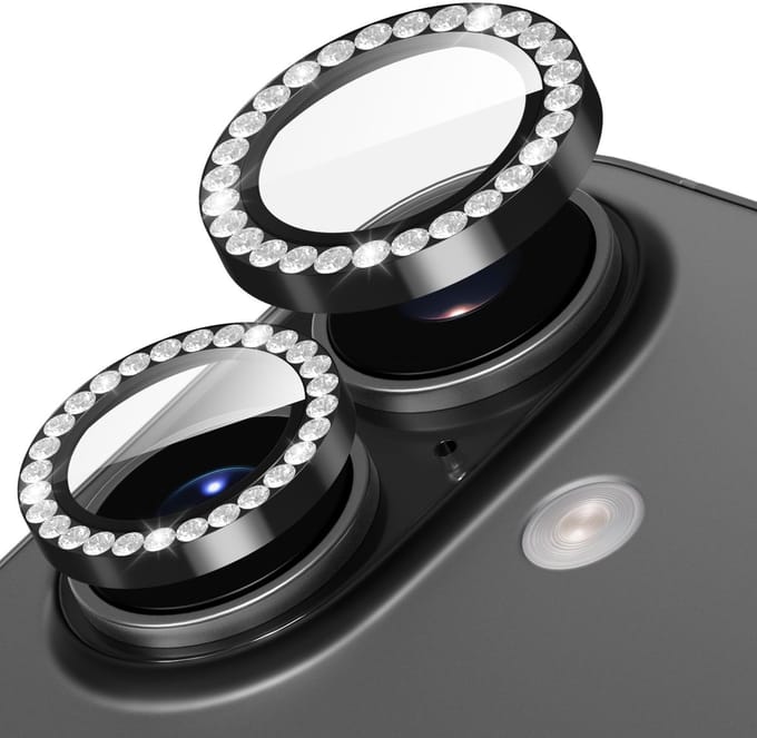 Dailygoods- Lensbeschermer HD - Camera Protector iPhone 17 - Krasbestendig Glas - Zwart - Diamantafwerking - Optimale Bescherming