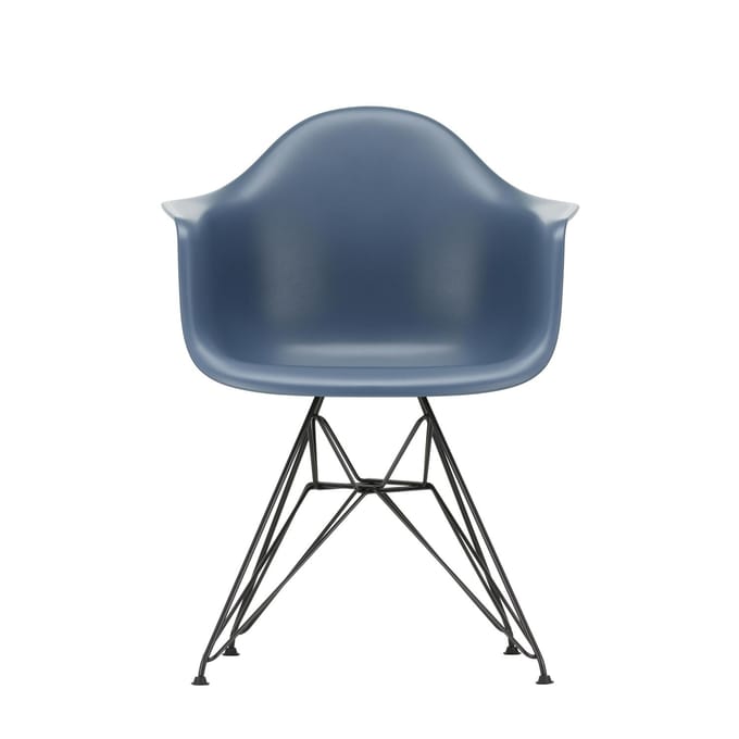 Vitra DAR Eames Plastic Armchair - zeeblauw RE - zwart