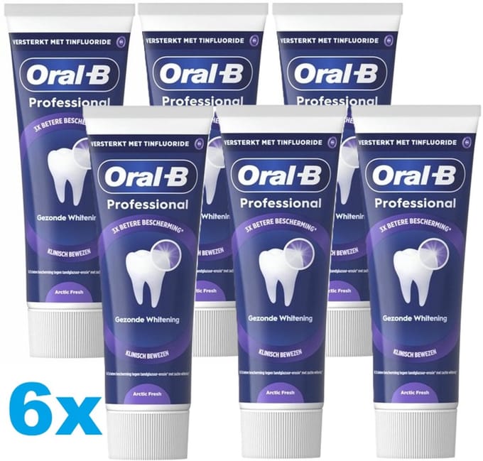 Oral-B Professional Tandpasta Gezonde Whitening 6 x 75 ml – Active Fresh – 6-pack