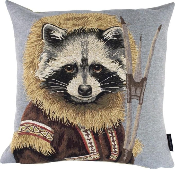 gobelin kussen jas wasbeer 45x45cm