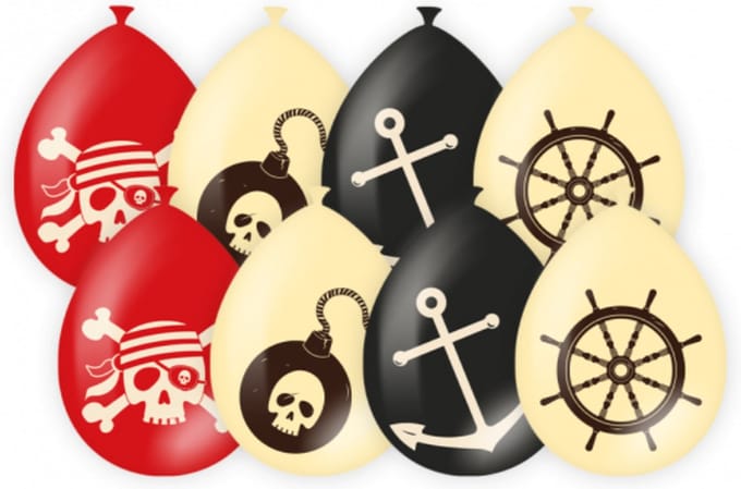 Ballonnen - Piraten - 30cm - 8st.