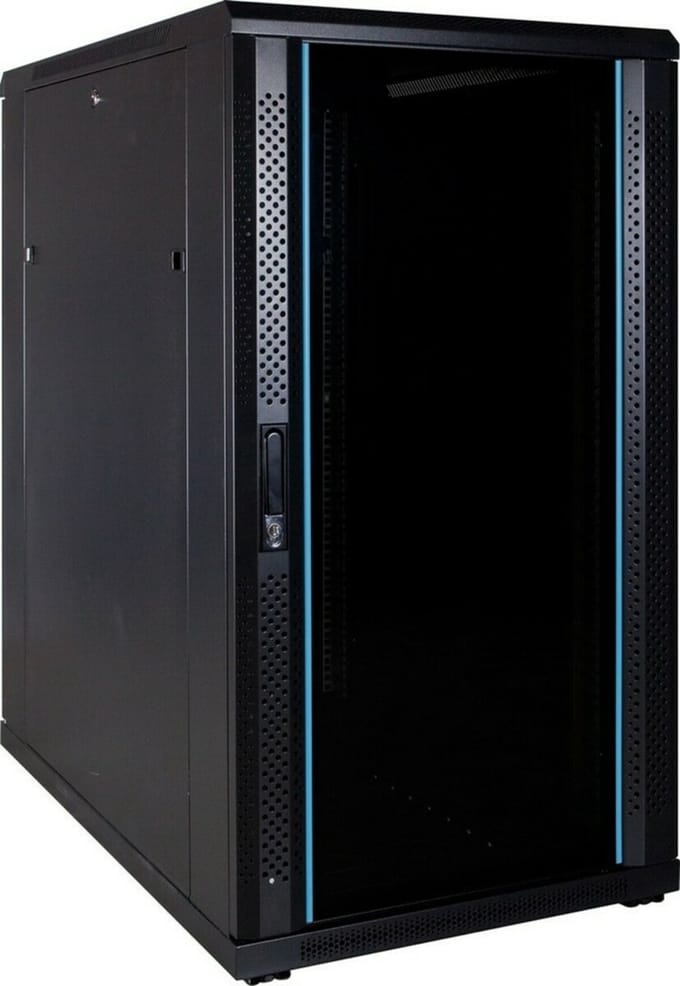 DSIT 22U serverkast met glazen deur 600x1000x1200mm (BxDxH) - serverbehuizing - serverrack - 19 inch