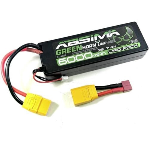Absima LiPo accupack 7.4 V 6000 mAh Aantal cellen: 2 50 C Stick XT90