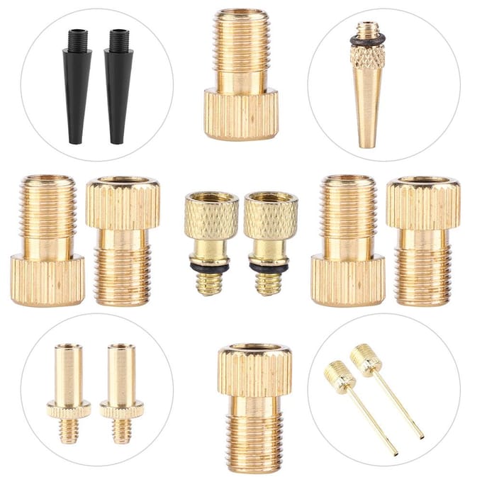 15 stuks fietsventieladapter voor SV AV DV-ventiel opblaasbare fietsen ballon beige