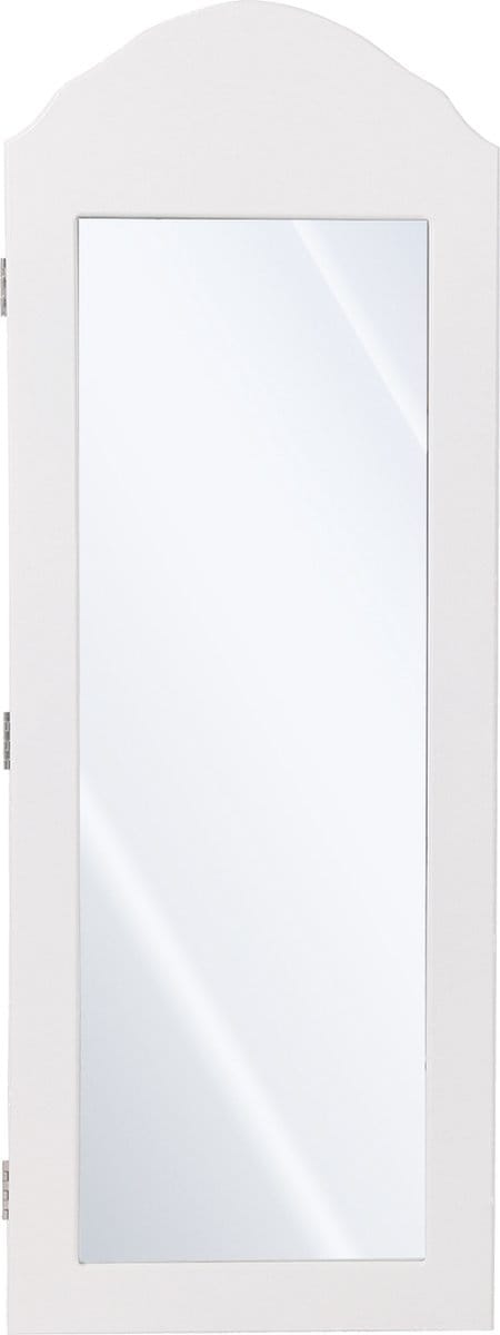 Sieradenkastje met spiegel 95x35x9 cm Wit ML-Design