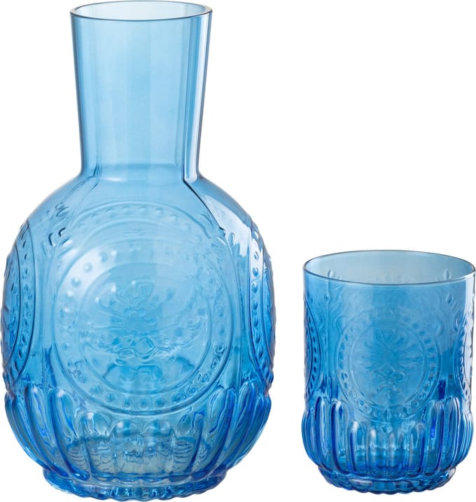 J-Line karaf - glas Maya - glas - blauw
