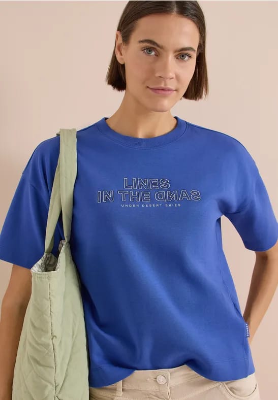 Sweatshirt met korte mouwen en borduursel