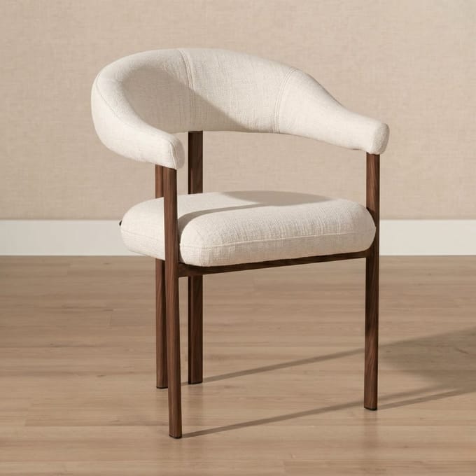 Bronx71® Eetkamerstoel Nori linnen off white - stoel