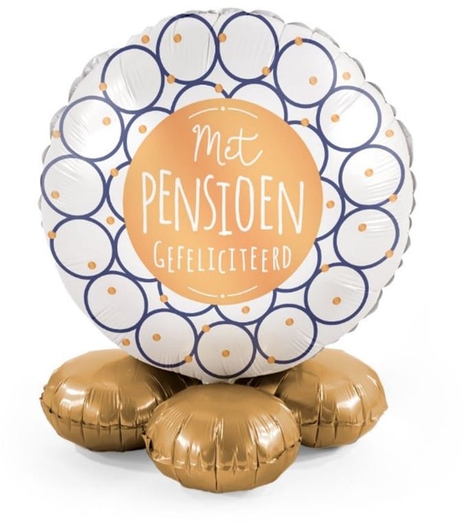 Met Pensioen Gefeliciteerd! - Ballonnen set met standaard - Everloon