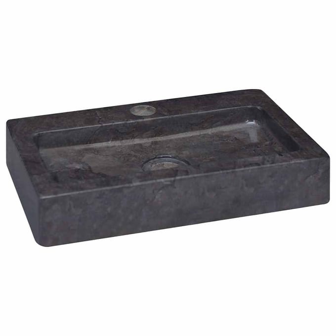 vidaXL - Wastafel - wandgemonteerd - 38x24x6,5 - cm - marmer - zwart