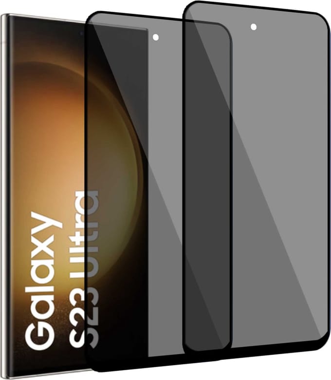 2x Privé Screenprotector geschikt voor Samsung S23 Ultra – Privacy Screen Protector Tempered Glass