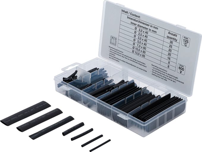 BGS technic Assortiment krimpkous | zwart | 127-dlg (8042)