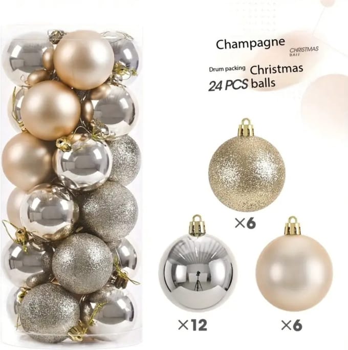 Nivard Kerstballen - Kerstversiering - Plastic - Kerstballenset - Blauw - 24 stuks