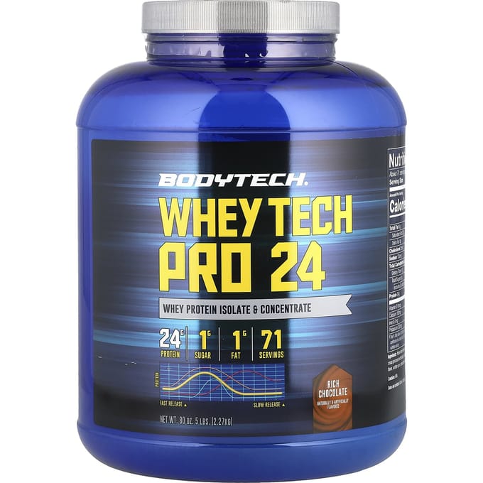 Whey Tech Pro 24, Rijke Chocolade, 2,27 kg(5 lbs)