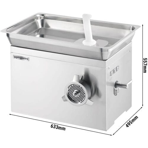 GGM Gastro Elektrischer Fleischwolf - Größe 32 - 650kg/h - 1,8 kW Zilver