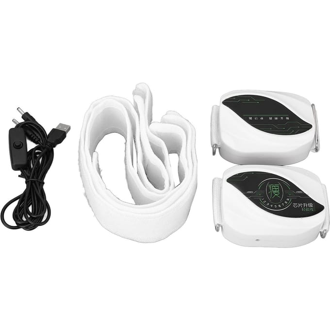 2 STKS Afslankband ABS Nylon Verstelbaar Draagbare Vibratie Buikmassagemachine met Klittenband voor Taille Arm white
