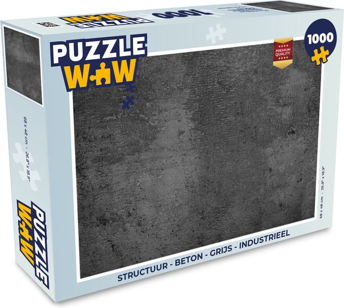 Puzzel Structuur - Beton print - Grijs - Industrieel - Rustiek - Legpuzzel - Puzzel 1000 stukjes volwassenen