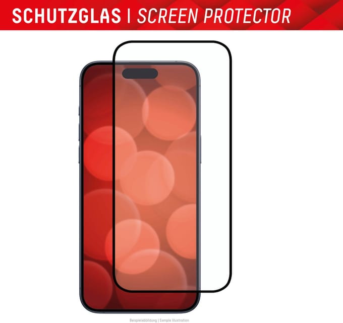 Displex Real Glass Full Cover Screenprotector geschikt voor iPhone 15 - Transparant
