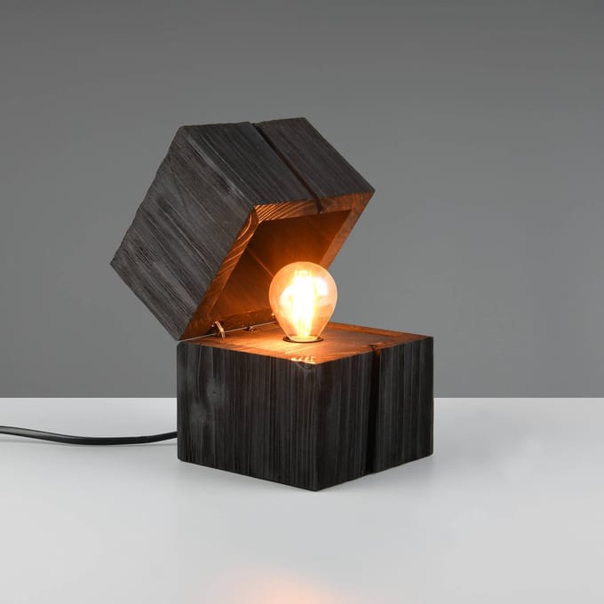 TRIO TREASURE - Tafellamp - Zwart - incl. 1x E14 2W - Snoerschakelaar