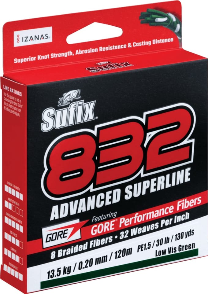 Sufix 832 Advanced Superline | 250m 0.48mm Lo-Vis Green