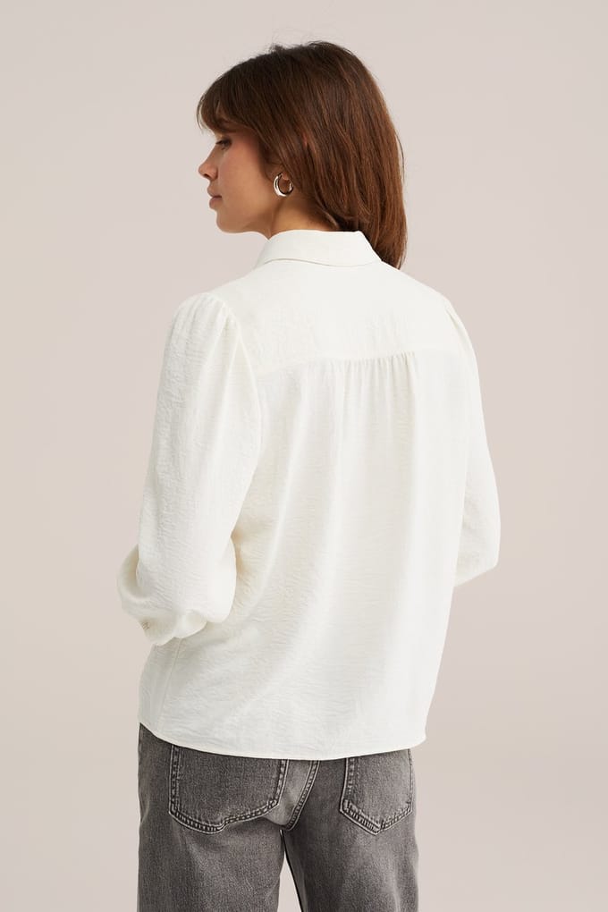 WE Fashion Damems blouse met driekwart mouwen