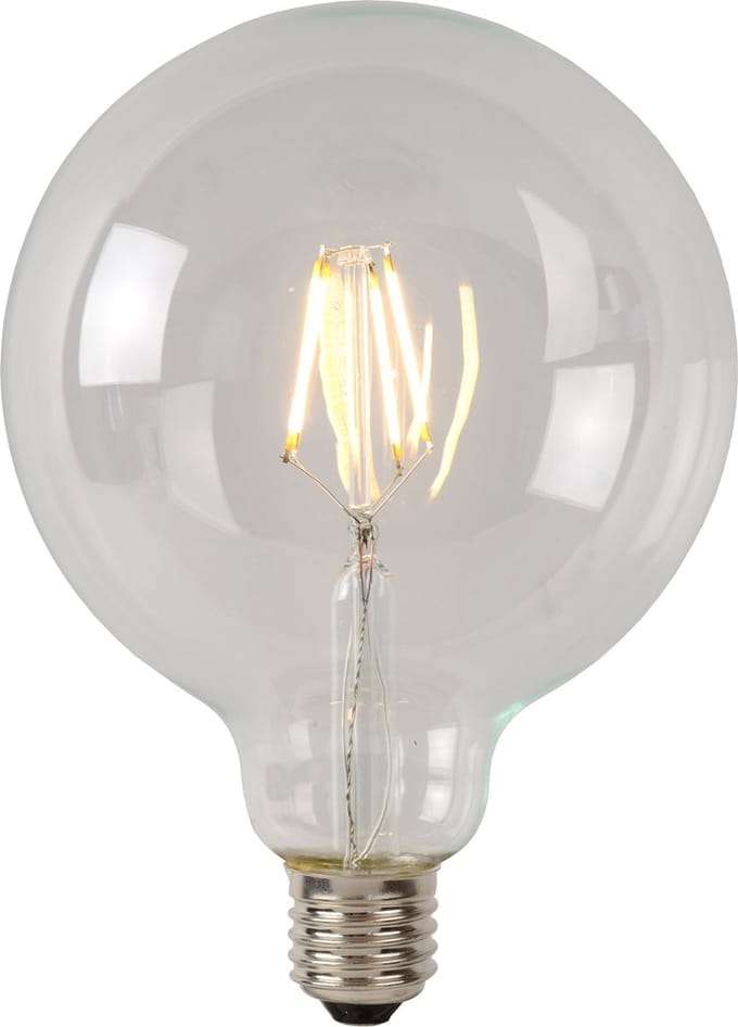 Lucide G125 Class B - Filament lamp - Ø 12,5 cm - LED Dimbaar - E27 - 1x7W 2700K - Transparant