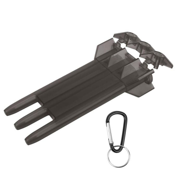 Boîte à Fléchettes Portable Universelle Étui ABS Rangement 3 Manches avec Boucle de Suspension en Alliage d'Aluminium noir