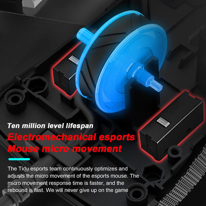 TAIOU USB bekabelde gamingmuis RGB LED-licht E-sportmuis Verstelbaar 600DPI-6000DPI voor laptop zwart