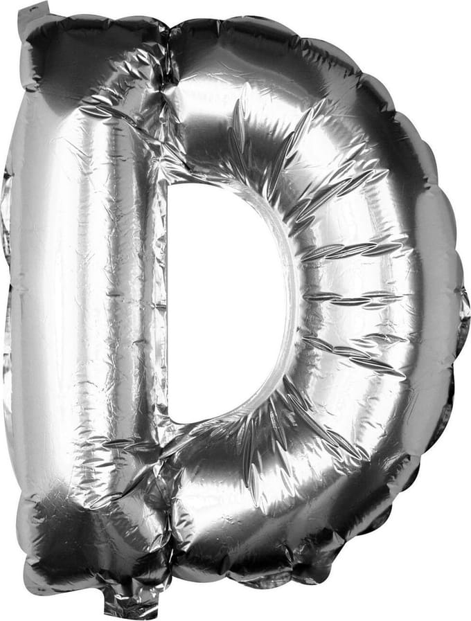 Ginger Ray Pick & Mix - Folieballon letter D - zilver