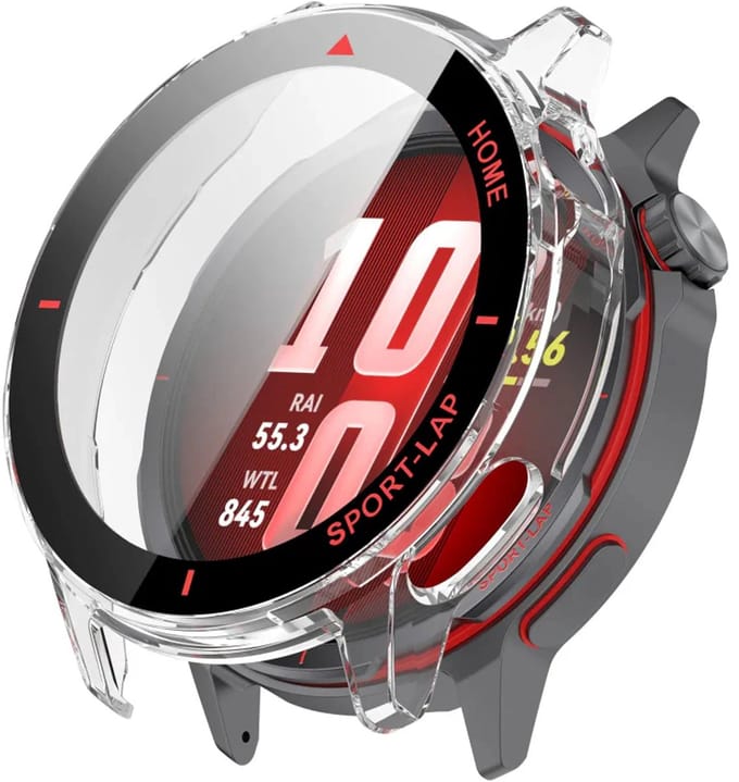 Strap-it PC Case van glas geschikt voor Huawei Watch GT Runner 2 - Optimale bescherming tegen krassen & stoten - Screenprotector (Rood)