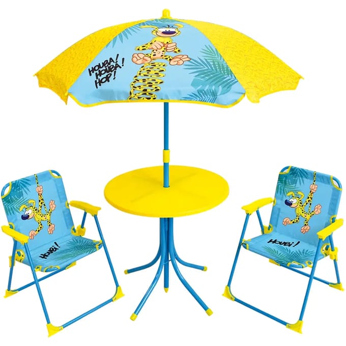 Tafel + 2 stoelen + kinderparasol Fun House Marsupilami