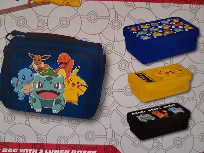 Pokemon Koeltas met 3 Lunchboxen - 2 verschillende maten - Lunchbox met kliksluiting