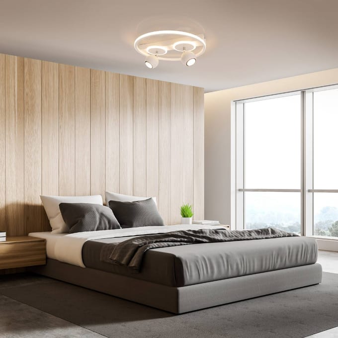 Näve LED plafondlamp Ronda, wit, 2-lamps