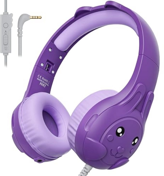 Bedrade hoofdtelefoon voor kinderen met microfoon en volumebegrenzer 80/90 dB