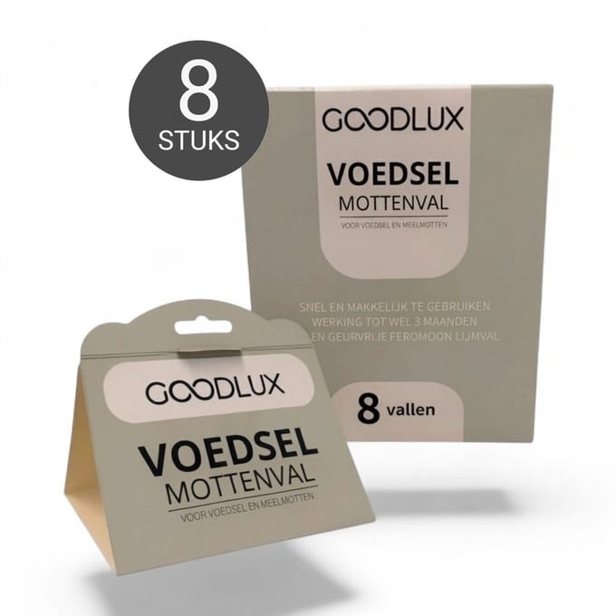 Goodlux voedselmottenval 8 stuks - Meelmottenval - Meelmotten kleefval – Mottenval voedselmot