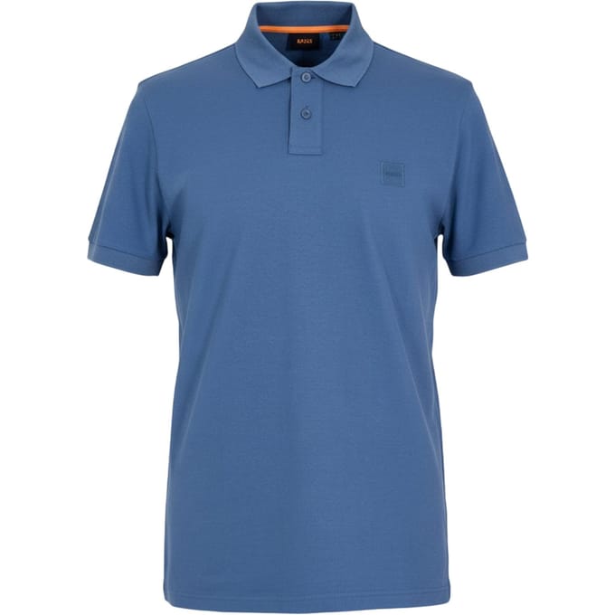 Boss Mannen Passagiers Box Logo Poloshirt (Blauw)