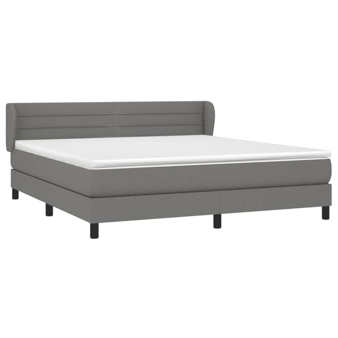 vidaXL - Boxspring - met - matras - stof - donkergrijs - 160x200 - cm