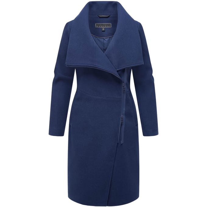 Navahoo Samtrose dames overgangsmantel met opstaande kraag – elegant & modern