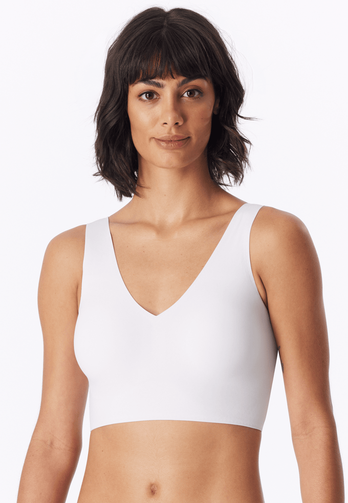 Schiesser Invisible Soft Bustier - uitneembare pads naadloos - Dames - Beha wit