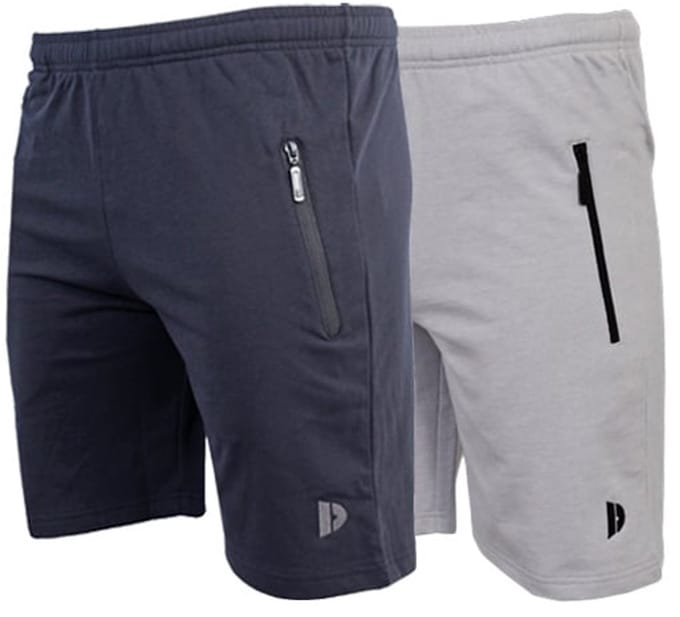 2-Pack Donnay - Joggingshort (Nick) - Sportshort - Heren - Navy/Light grey (636) - maat S