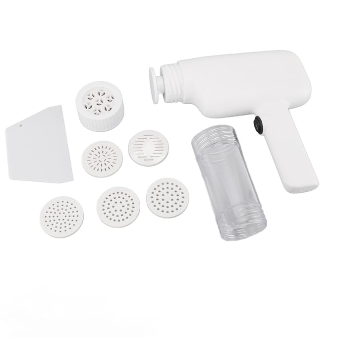 Elektrische Pastamachine Hoge Efficiëntie Handheld Pers Pastamachine met 6 Vormen voor Thuis L gray