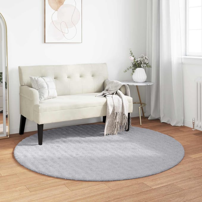vidaXL - Vloerkleden - Rond - SIROLO - Grijs - Ø - 200 - CM - Polyester