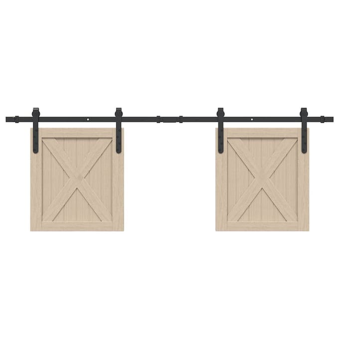 vidaXL - Ophangset - voor - schuifdeur - 152 - cm - koolstofstaal