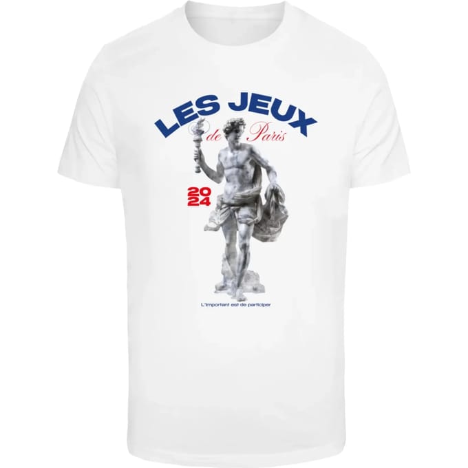 Mister Tee - Les Jeux De Paris Heren Tshirt - S - Wit