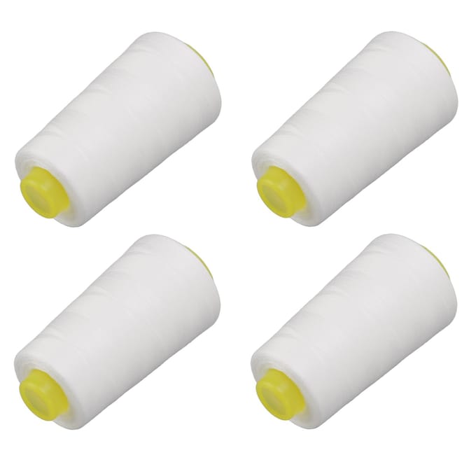 4 Stuks Lockgaren Wit Premium Polyester Stevig Duurzaam Slijtvast Veel Gebruikt Wit Garen white
