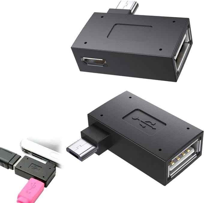 Micro USB OTG Kabel 2-Pack - Zwart, Geschikt voor Smartphones, Tablets en Camera's, USB 2.0 Verbinding